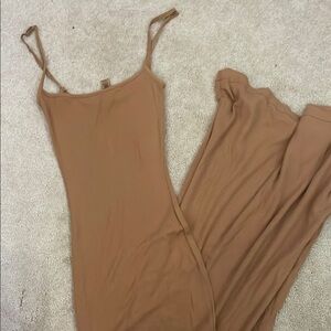 Skims Tan Maxi Dress
